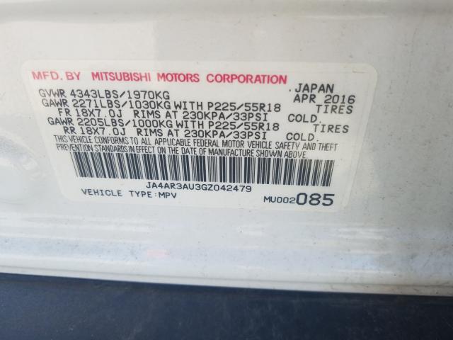 Photo 9 VIN: JA4AR3AU3GZ042479 - MITSUBISHI OUTLANDER 