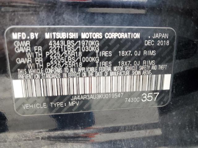 Photo 9 VIN: JA4AR3AU3KU019547 - MITSUBISHI OUTLANDER 