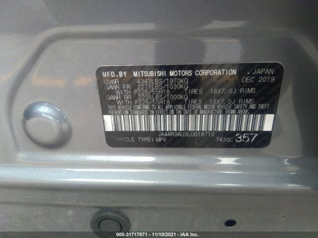 Photo 8 VIN: JA4AR3AU3LU018710 - MITSUBISHI OUTLANDER SPORT 