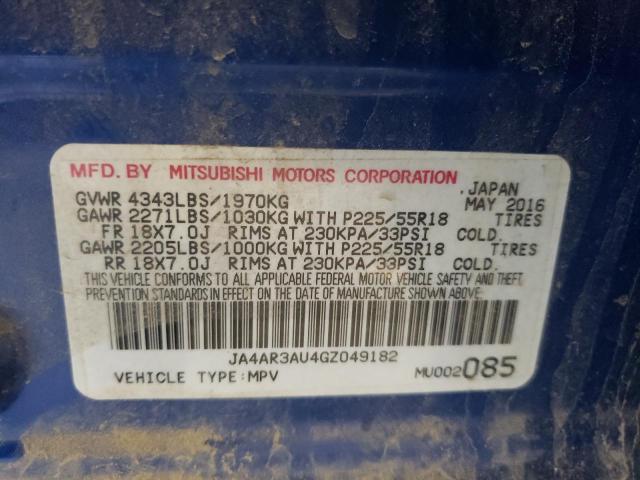 Photo 12 VIN: JA4AR3AU4GZ049182 - MITSUBISHI OUTLANDER 