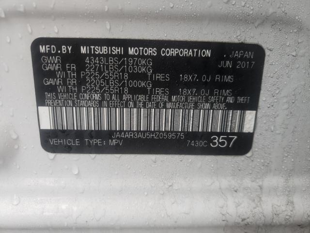 Photo 9 VIN: JA4AR3AU5HZ059575 - MITSUBISHI OUTLANDER SPORT 