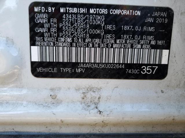 Photo 12 VIN: JA4AR3AU5KU022644 - MITSUBISHI OUTLANDER 