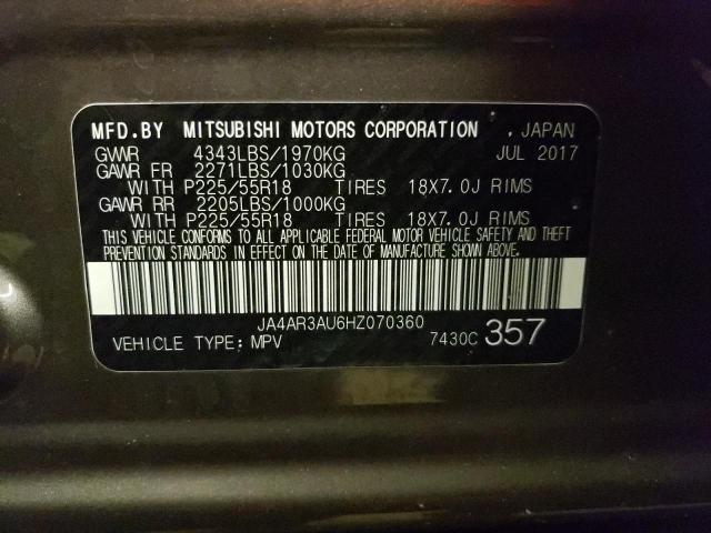 Photo 12 VIN: JA4AR3AU6HZ070360 - MITSUBISHI OUTLANDER 