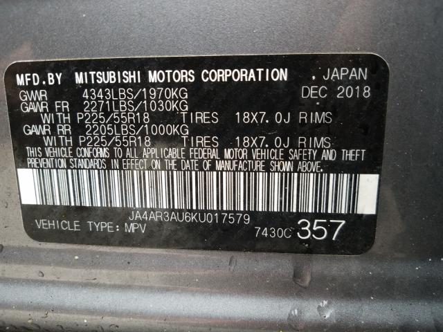 Photo 9 VIN: JA4AR3AU6KU017579 - MITSUBISHI OUTLANDER 