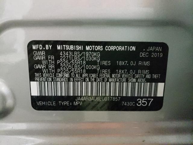 Photo 9 VIN: JA4AR3AU6LU017857 - MITSUBISHI OUTLANDER 