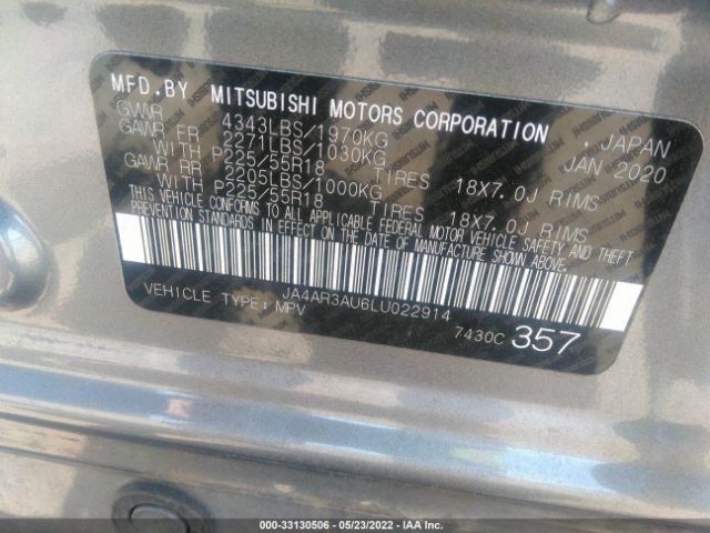 Photo 8 VIN: JA4AR3AU6LU022914 - MITSUBISHI OUTLANDER SPORT 