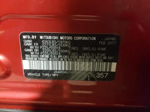 Photo 9 VIN: JA4AR3AU7HZ040557 - MITSUBISHI OUTLANDER 