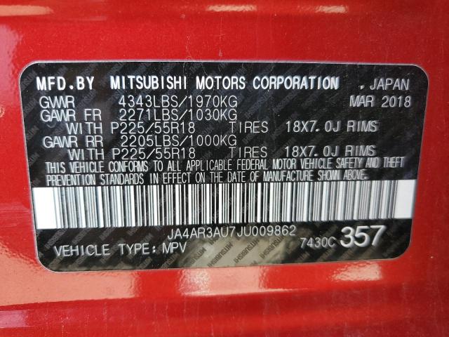 Photo 11 VIN: JA4AR3AU7JU009862 - MITSUBISHI OUTLANDER 