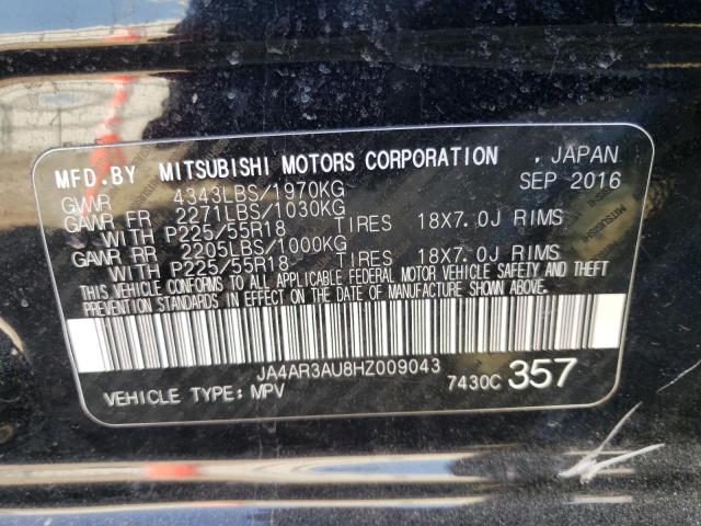 Photo 9 VIN: JA4AR3AU8HZ009043 - MITSUBISHI OUTLANDER 