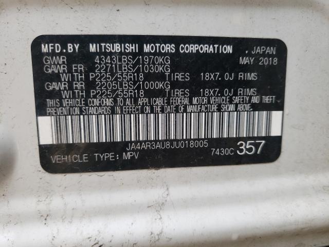 Photo 9 VIN: JA4AR3AU8JU018005 - MITSUBISHI OUTLANDER 