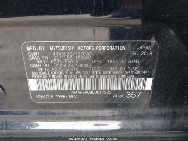 Photo 8 VIN: JA4AR3AU8LU017925 - MITSUBISHI OUTLANDER SPORT 