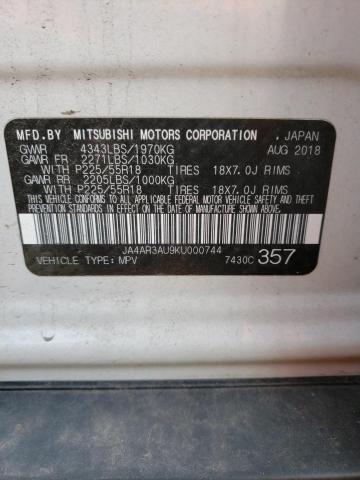 Photo 9 VIN: JA4AR3AU9KU000744 - MITSUBISHI OUTLANDER 