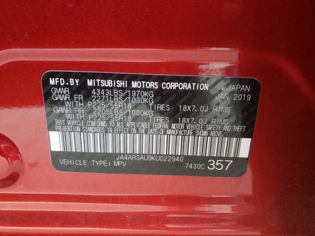 Photo 9 VIN: JA4AR3AU9KU022940 - MITSUBISHI OUTLANDER 