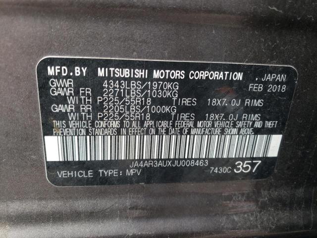 Photo 12 VIN: JA4AR3AUXJU008463 - MITSUBISHI OUTLANDER 