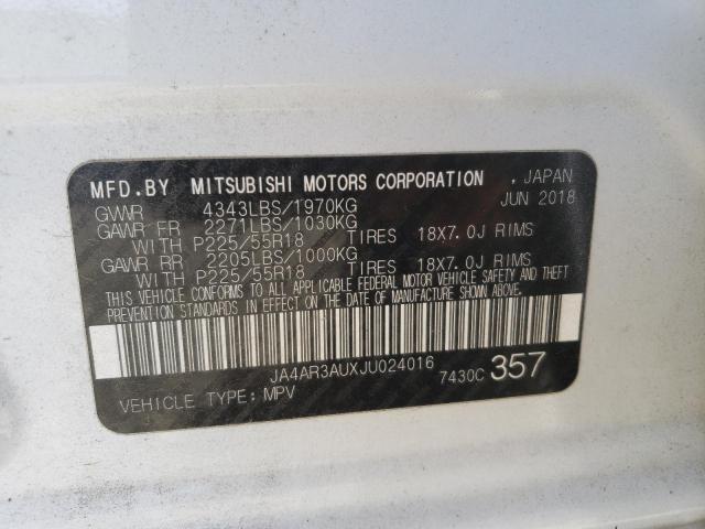 Photo 9 VIN: JA4AR3AUXJU024016 - MITSUBISHI OUTLANDER 