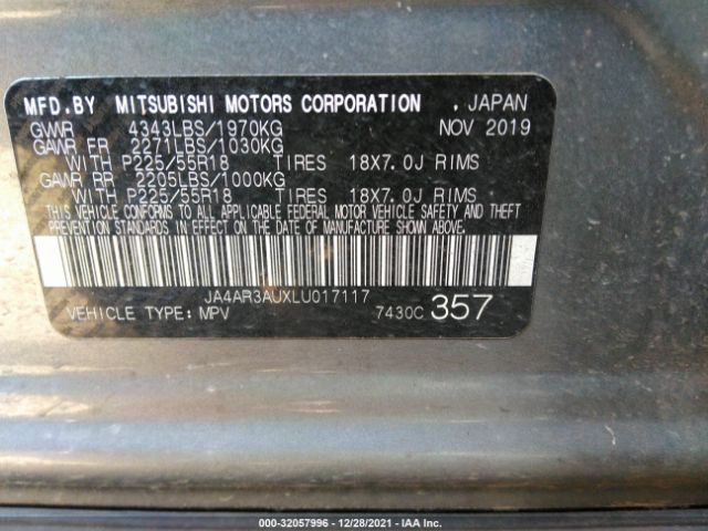 Photo 8 VIN: JA4AR3AUXLU017117 - MITSUBISHI OUTLANDER SPORT 