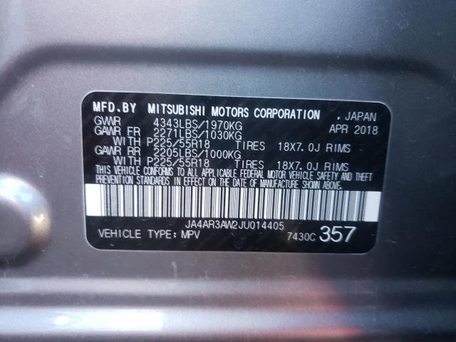 Photo 9 VIN: JA4AR3AW2JU014405 - MITSUBISHI OUTLANDER 