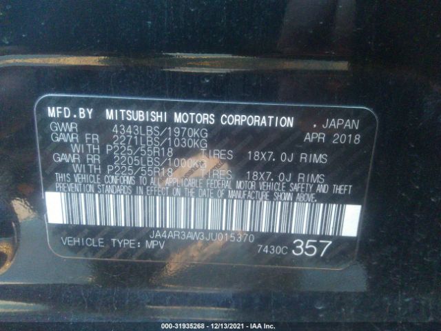 Photo 8 VIN: JA4AR3AW3JU015370 - MITSUBISHI OUTLANDER SPORT 