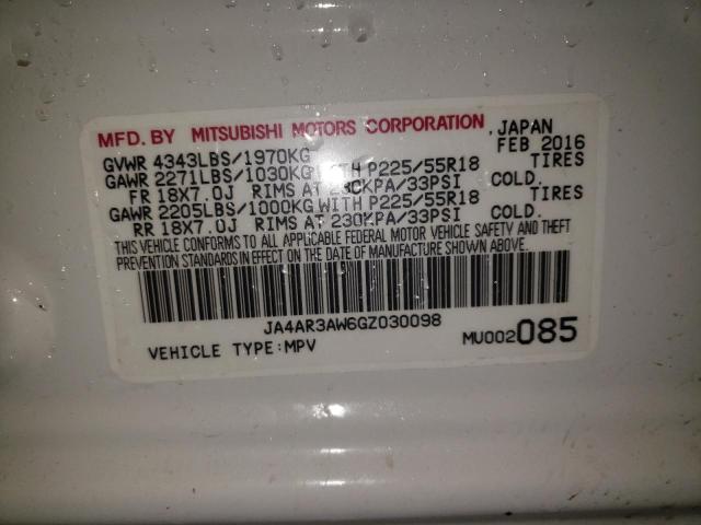 Photo 9 VIN: JA4AR3AW6GZ030098 - MITSUBISHI OUTLANDER 