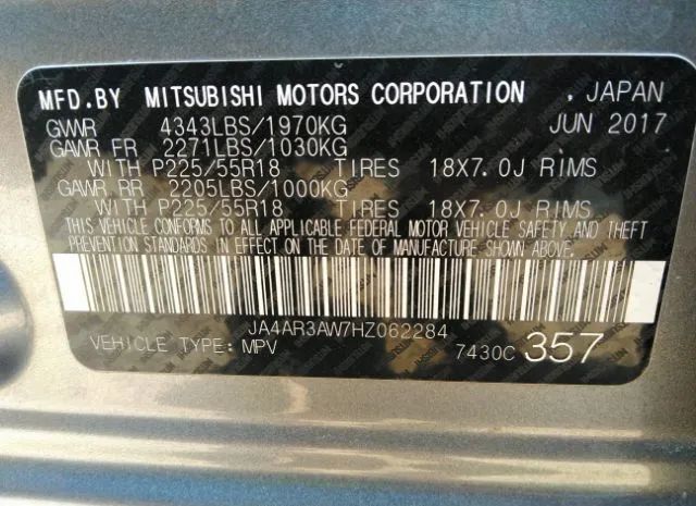 Photo 8 VIN: JA4AR3AW7HZ062284 - MITSUBISHI OUTLANDER 