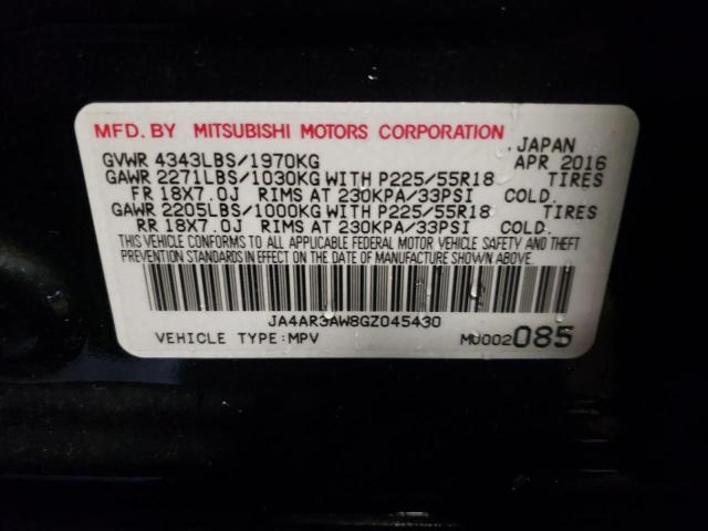 Photo 9 VIN: JA4AR3AW8GZ045430 - MITSUBISHI OUTLANDER 