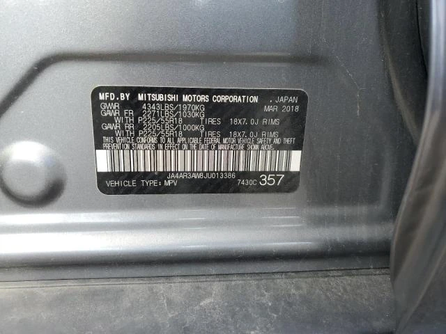 Photo 11 VIN: JA4AR3AW8JU013386 - MITSUBISHI OUTLANDER 