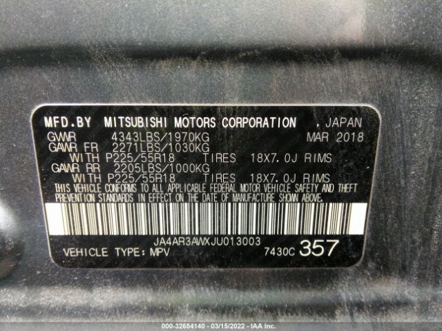 Photo 8 VIN: JA4AR3AWXJU013003 - MITSUBISHI OUTLANDER SPORT 