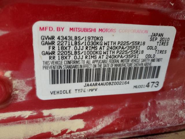 Photo 9 VIN: JA4AR4AU0BZ002164 - MITSUBISHI OUTLANDER 