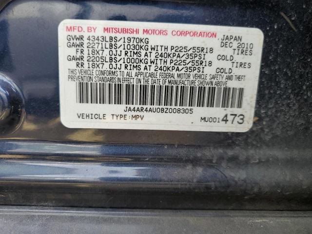 Photo 12 VIN: JA4AR4AU0BZ008305 - MITSUBISHI OUTLANDER 