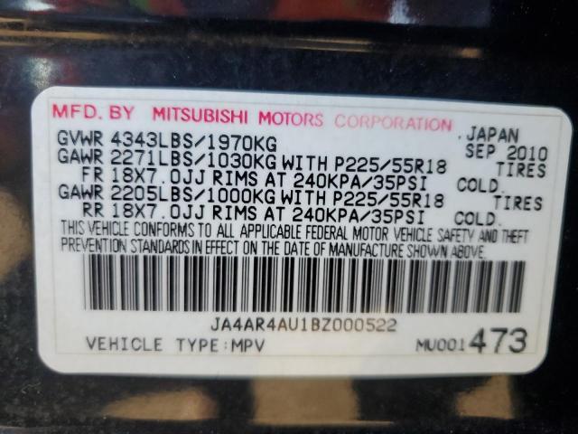 Photo 12 VIN: JA4AR4AU1BZ000522 - MITSUBISHI OUTLANDER 