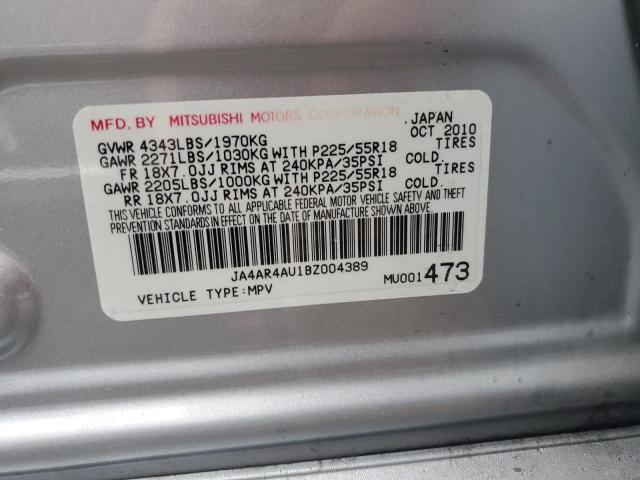 Photo 12 VIN: JA4AR4AU1BZ004389 - MITSUBISHI OUTLANDER 