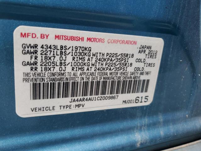 Photo 13 VIN: JA4AR4AU1CZ009867 - MITSUBISHI OUTLANDER 