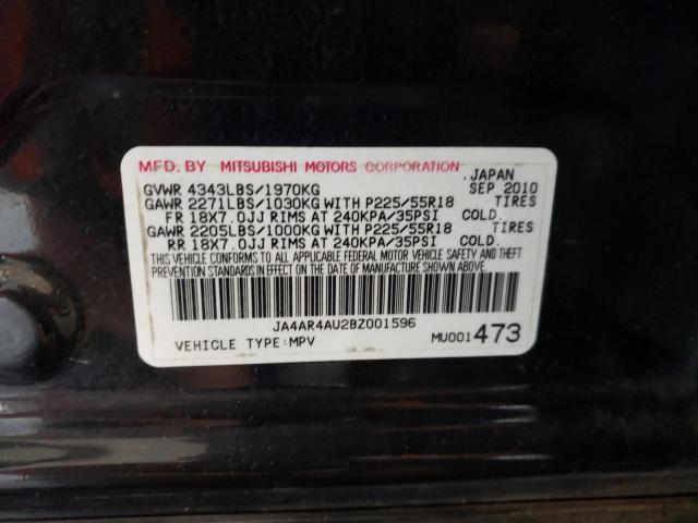 Photo 12 VIN: JA4AR4AU2BZ001596 - MITSUBISHI OUTLANDER 