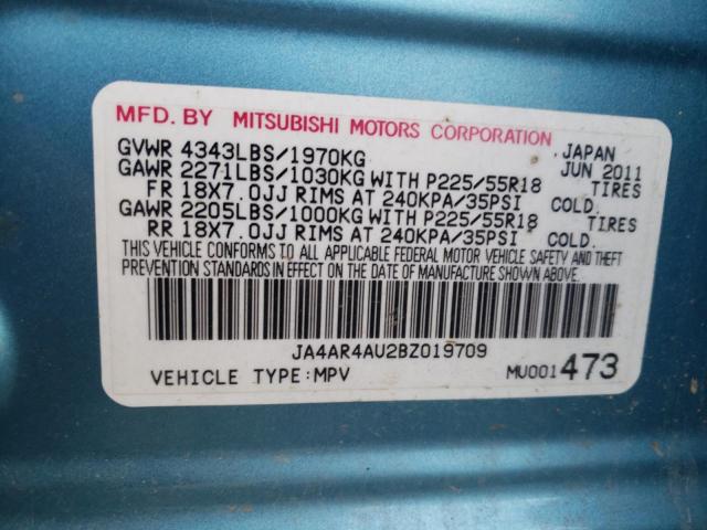 Photo 12 VIN: JA4AR4AU2BZ019709 - MITSUBISHI OUTLANDER 