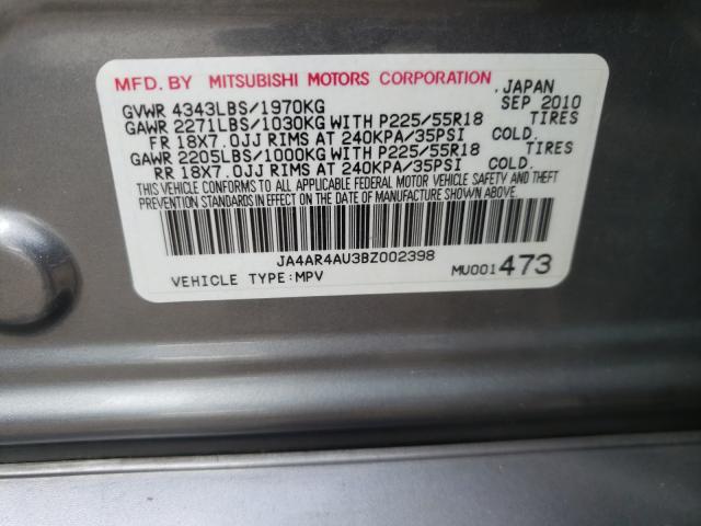 Photo 9 VIN: JA4AR4AU3BZ002398 - MITSUBISHI OUTLANDER 