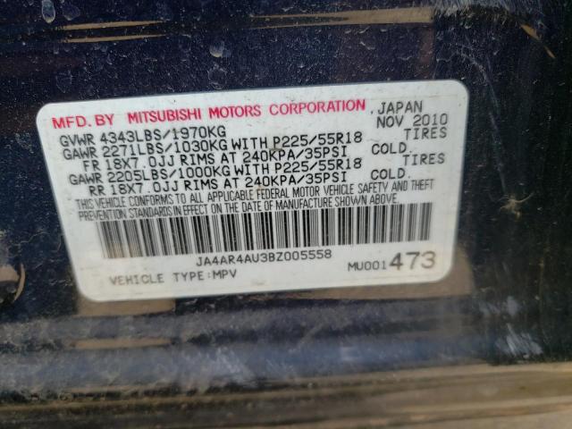 Photo 12 VIN: JA4AR4AU3BZ005558 - MITSUBISHI OUTLANDER 