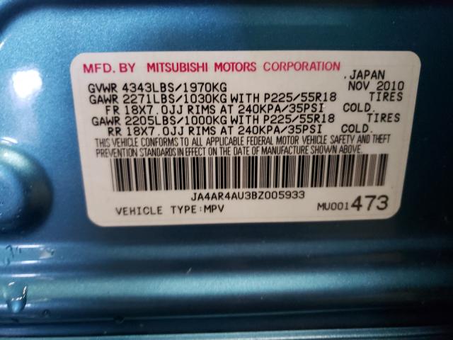 Photo 9 VIN: JA4AR4AU3BZ005933 - MITSUBISHI OUTLANDER 