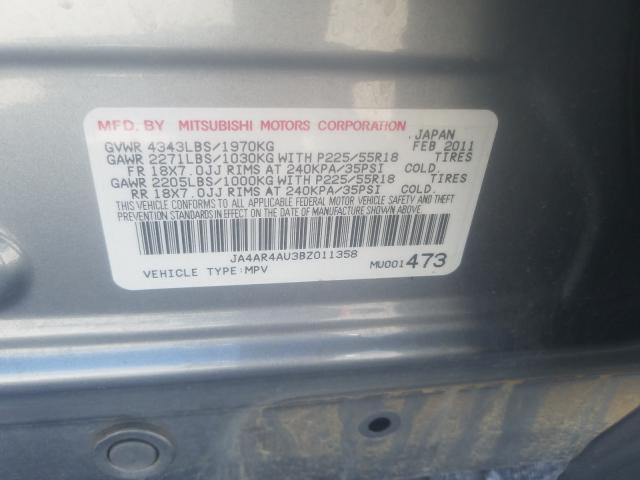 Photo 9 VIN: JA4AR4AU3BZ011358 - MITSUBISHI OUTLANDER 