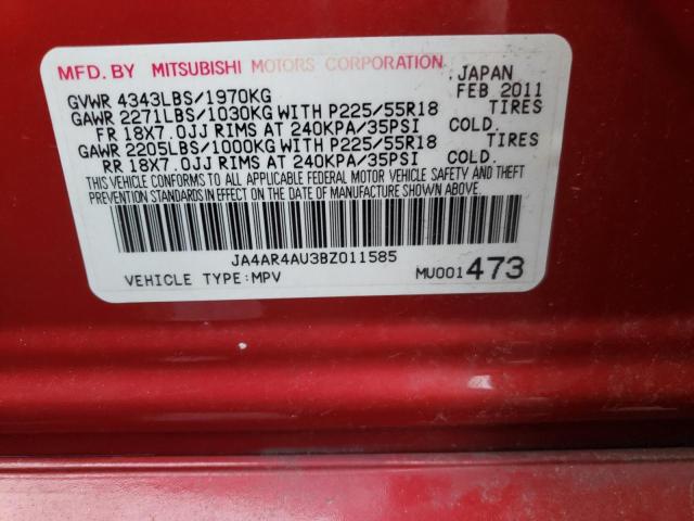 Photo 12 VIN: JA4AR4AU3BZ011585 - MITSUBISHI OUTLANDER 