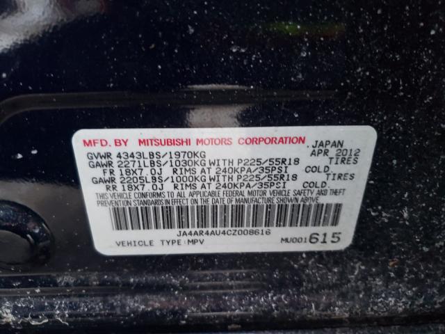 Photo 9 VIN: JA4AR4AU4CZ008616 - MITSUBISHI OUTLANDER 