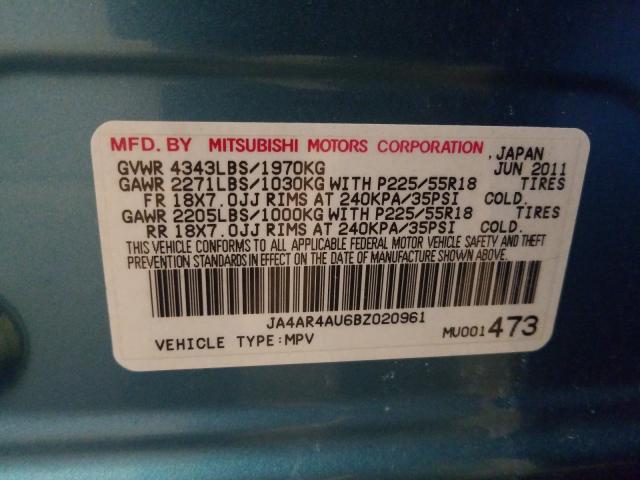 Photo 9 VIN: JA4AR4AU6BZ020961 - MITSUBISHI OUTLANDER 