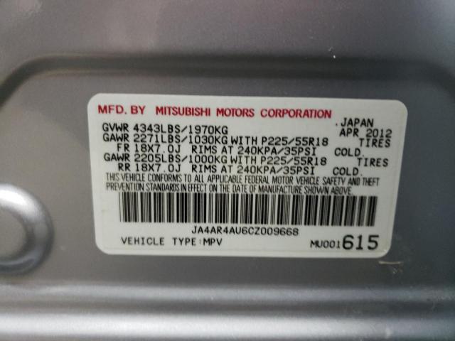 Photo 12 VIN: JA4AR4AU6CZ009668 - MITSUBISHI OUTLANDER 