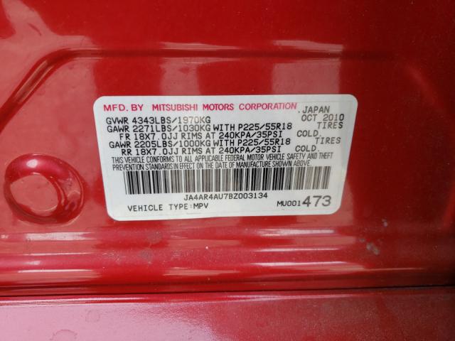 Photo 9 VIN: JA4AR4AU7BZ003134 - MITSUBISHI OUTLANDER 