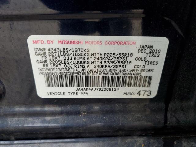 Photo 12 VIN: JA4AR4AU7BZ008124 - MITSUBISHI OUTLANDER 