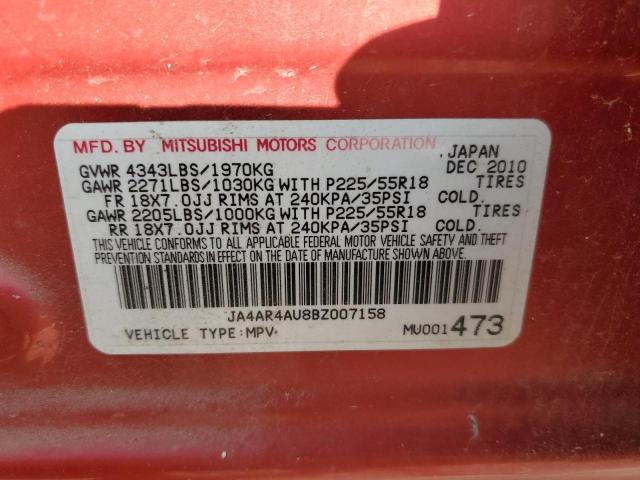 Photo 12 VIN: JA4AR4AU8BZ007158 - MITSUBISHI OUTLANDER 