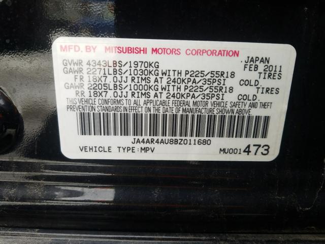 Photo 9 VIN: JA4AR4AU8BZ011680 - MITSUBISHI OUTLANDER 