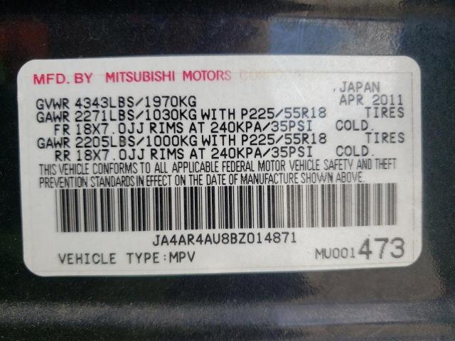 Photo 9 VIN: JA4AR4AU8BZ014871 - MITSUBISHI OUTLANDER 