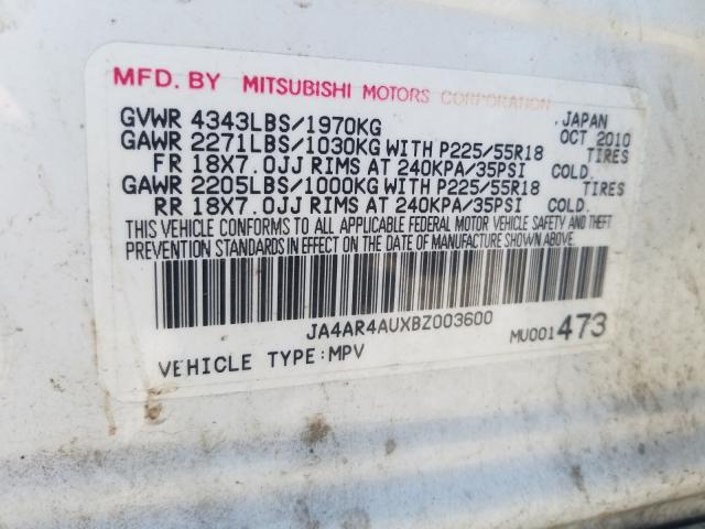 Photo 9 VIN: JA4AR4AUXBZ003600 - MITSUBISHI OUTLANDER 