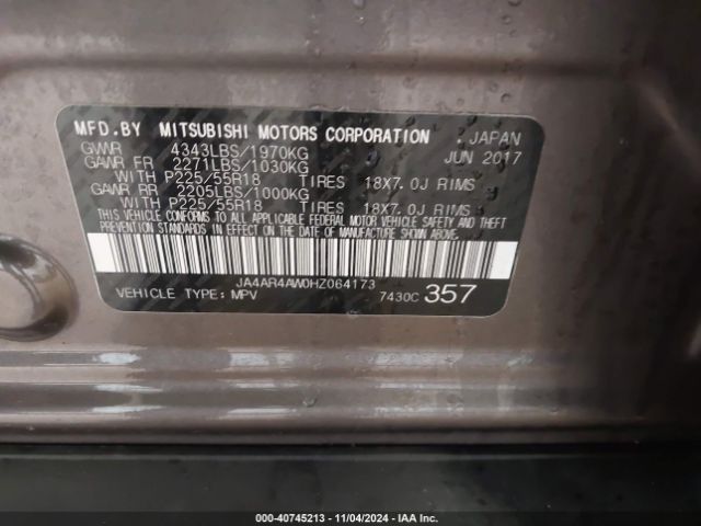 Photo 8 VIN: JA4AR4AW0HZ064173 - MITSUBISHI OUTLANDER SPORT 