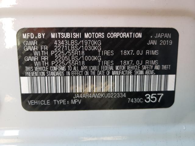 Photo 9 VIN: JA4AR4AW2KU022334 - MITSUBISHI OUTLANDER 